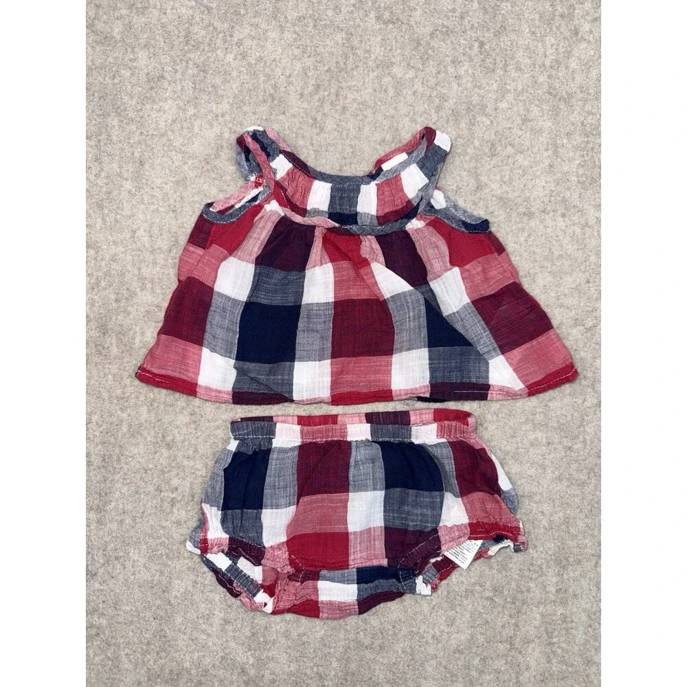 Old Navy Baby Girl 0-3 Months 2 Piece Set USA Red White Blue